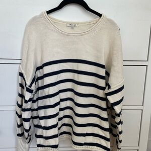 Madewell Cream and Black Striped Sweater